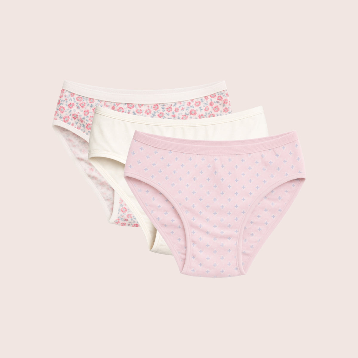 Munns & Mars Womens Cotton Printed Mid Waist Hipster Panty Pack of 3