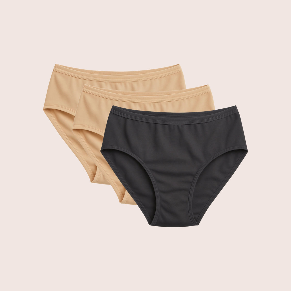 Munns & Mars Womens Cotton Mid Waist Hipster Panty Pack Of 3