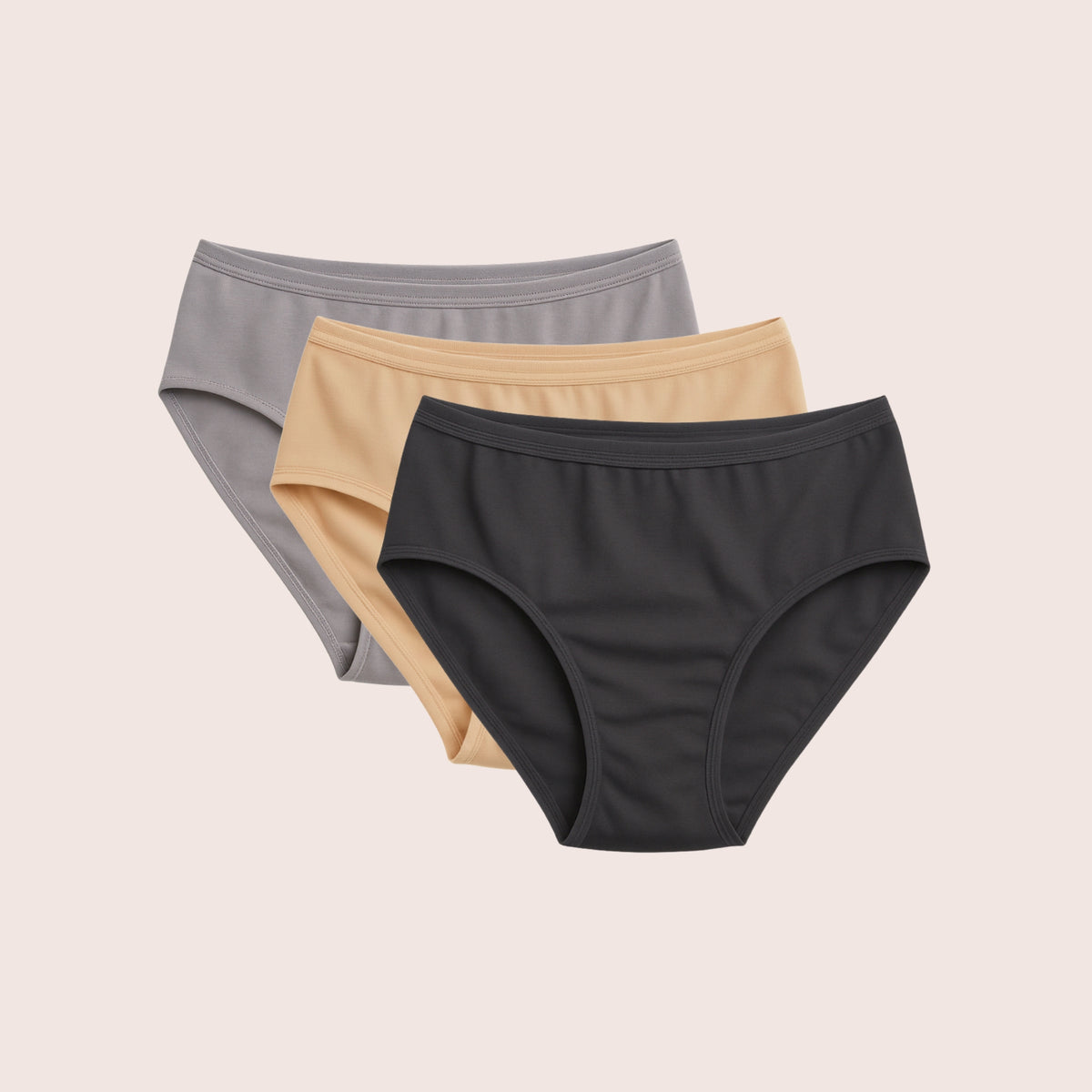 Munns & Mars Womens Cotton Mid Waist Hipster Panty Pack Of 3