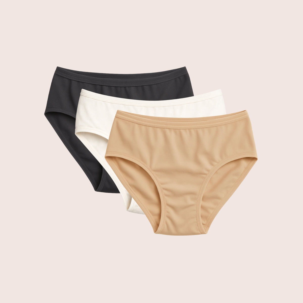 Munns & Mars Womens Cotton Mid Waist Hipster Panty Pack Of 3