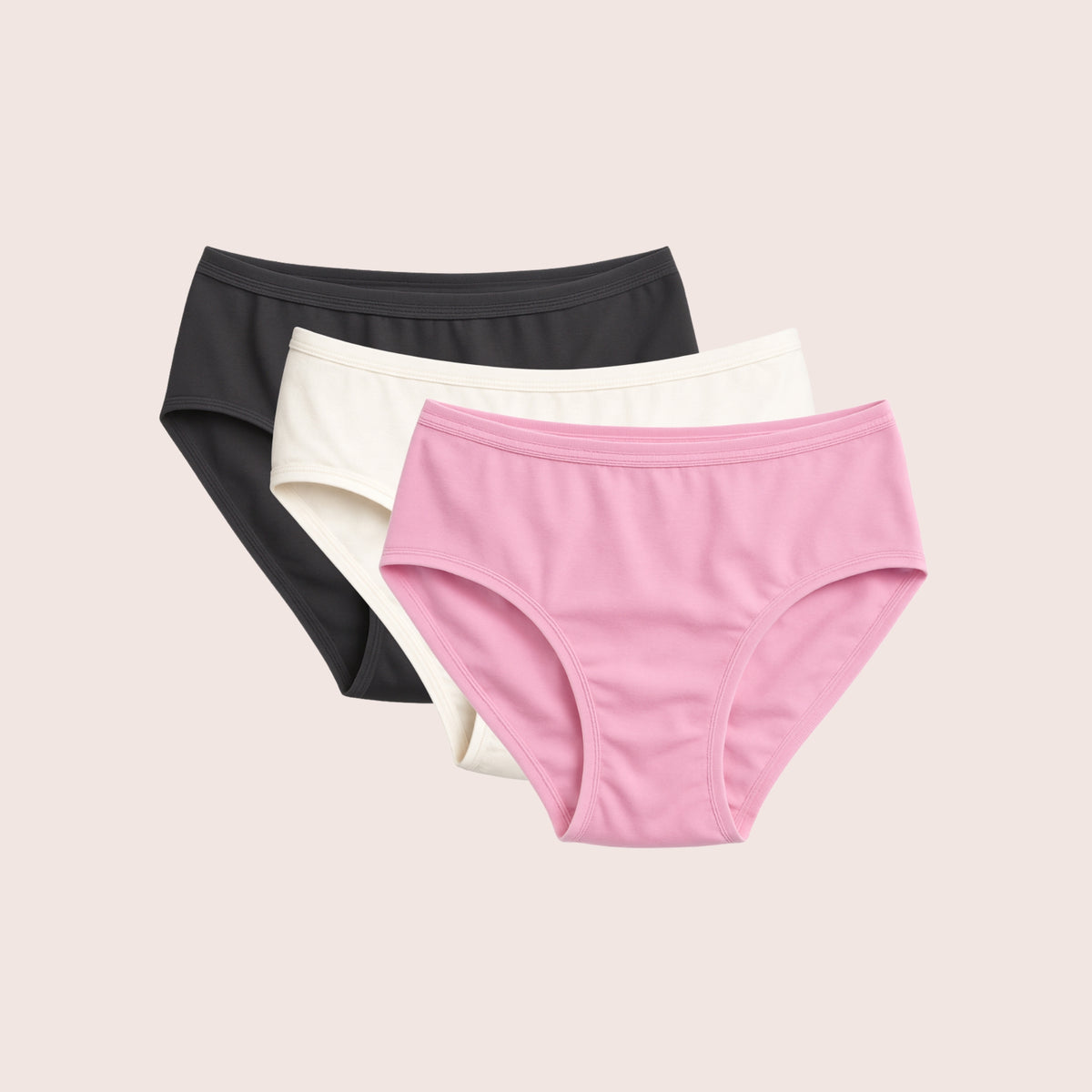 Munns & Mars Womens Cotton Mid Waist Hipster Panty Pack Of 3