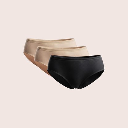 Munns & Mars Womens Cotton Mid Waist Hipster Panty Pack Of 3