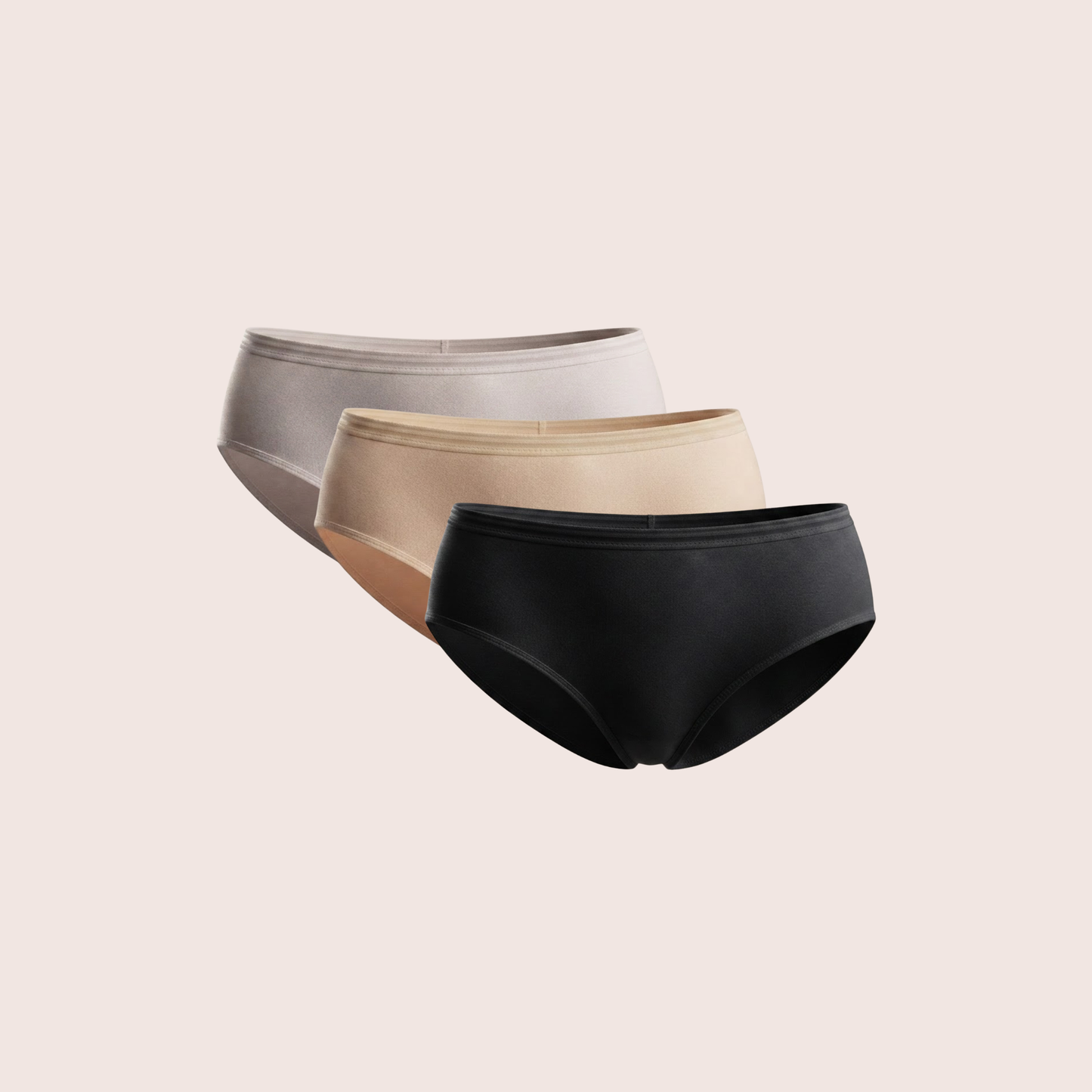 Munns & Mars Womens Cotton Mid Waist Hipster Panty Pack Of 3