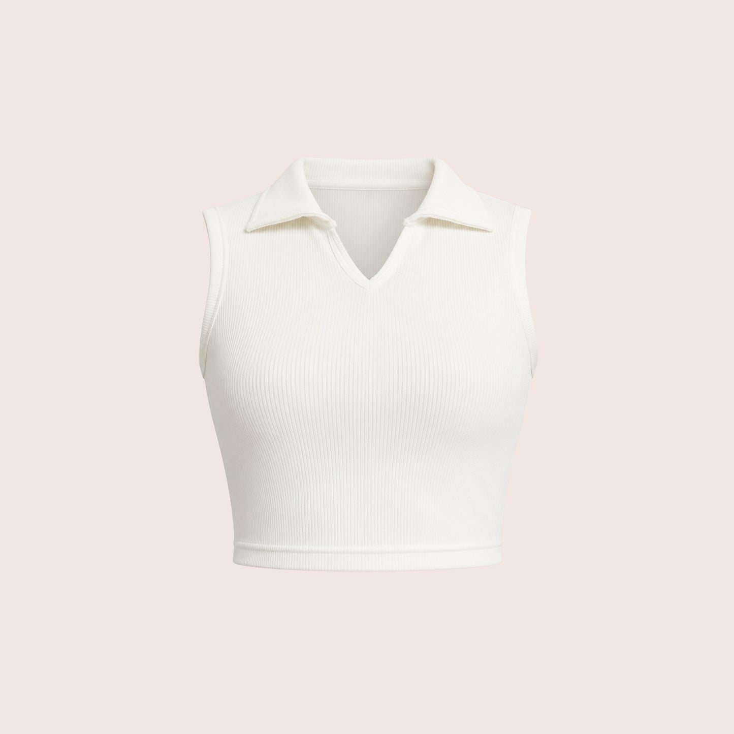 Munns & Mars Womens Casual Wear Ribbed Polo Tank Top