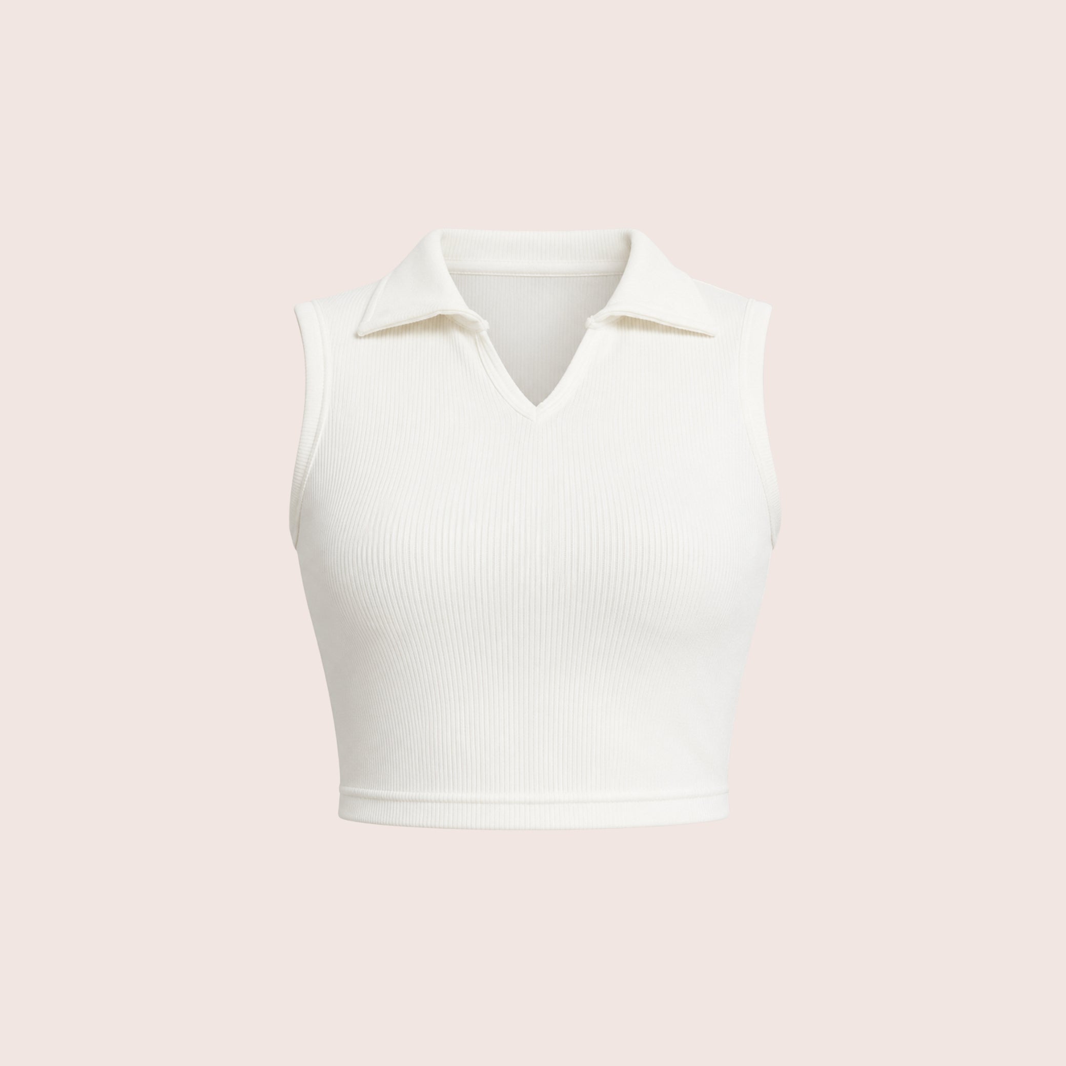 Munns & Mars Womens Casual Wear Ribbed Polo Tank Top