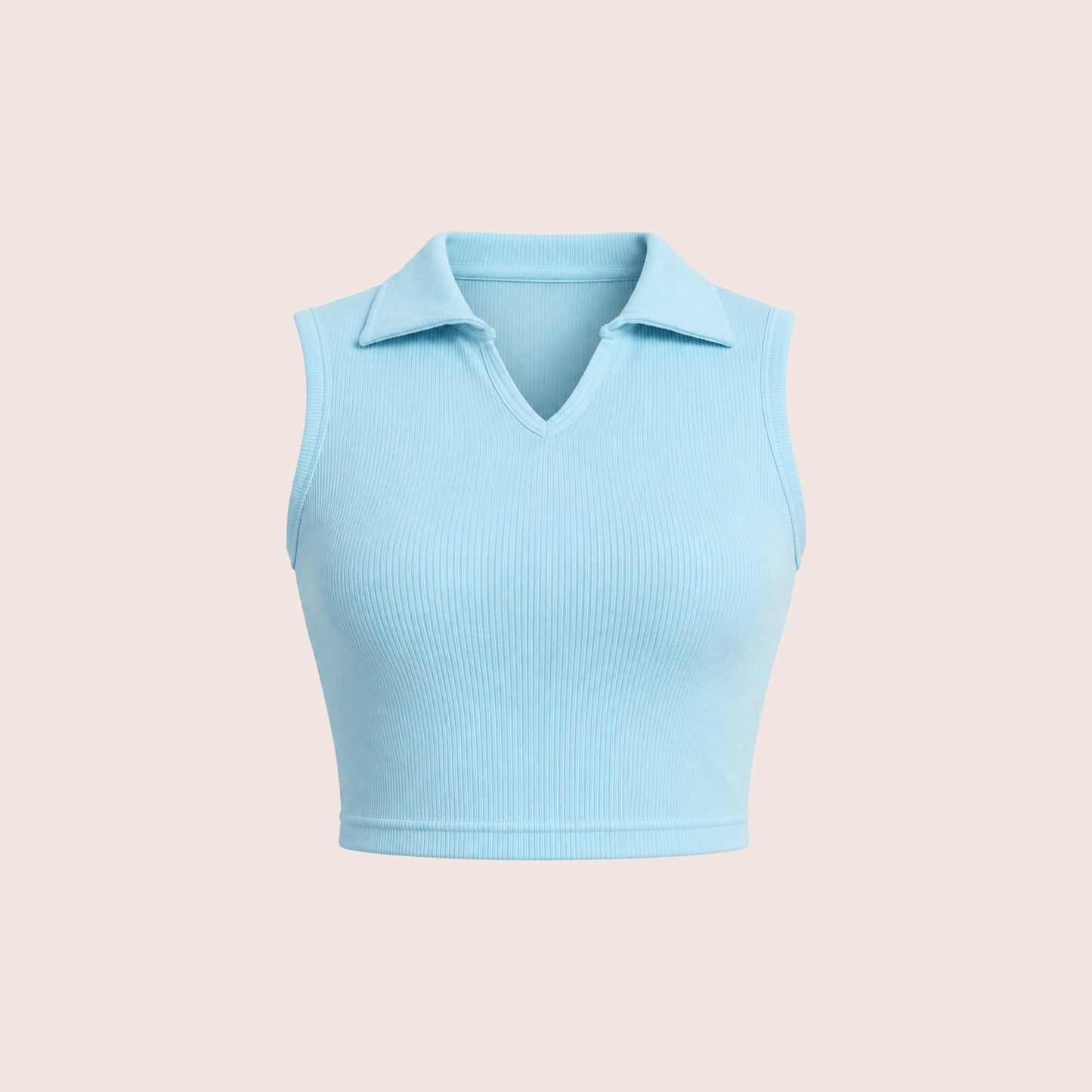 Munns & Mars Womens Casual Wear Ribbed Polo Tank Top