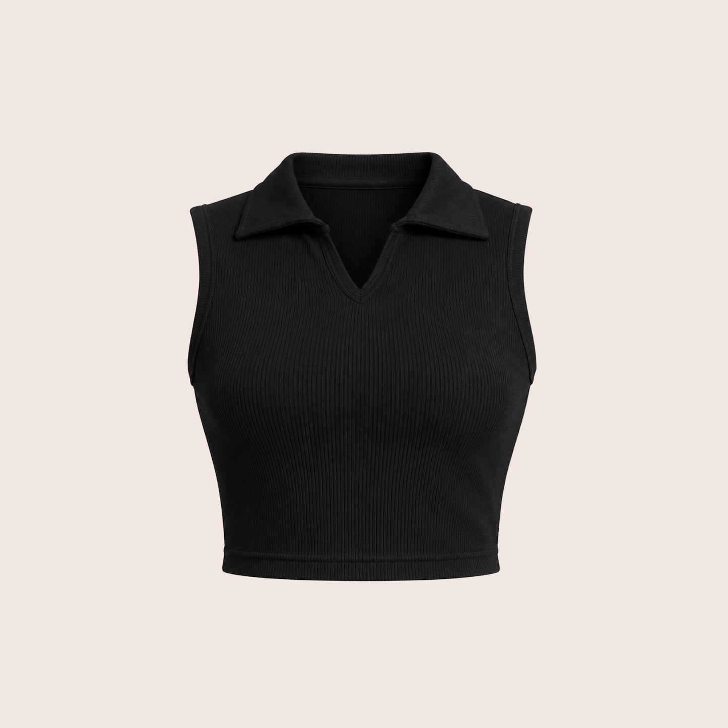 Munns & Mars Womens Casual Wear Ribbed Polo Tank Top