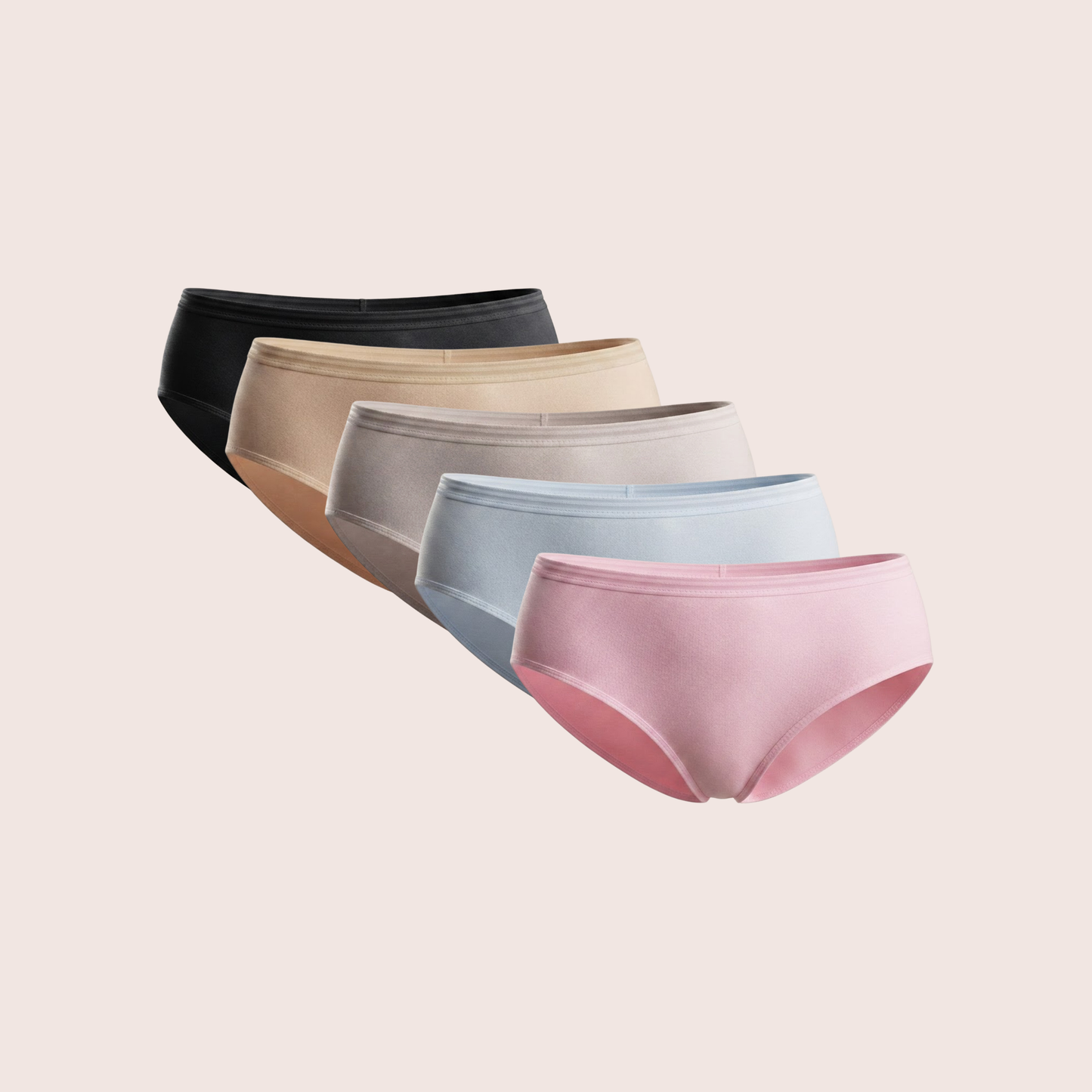 Munns & Mars Womens Cotton Mid Waist Hipster Panty Pack Of 5