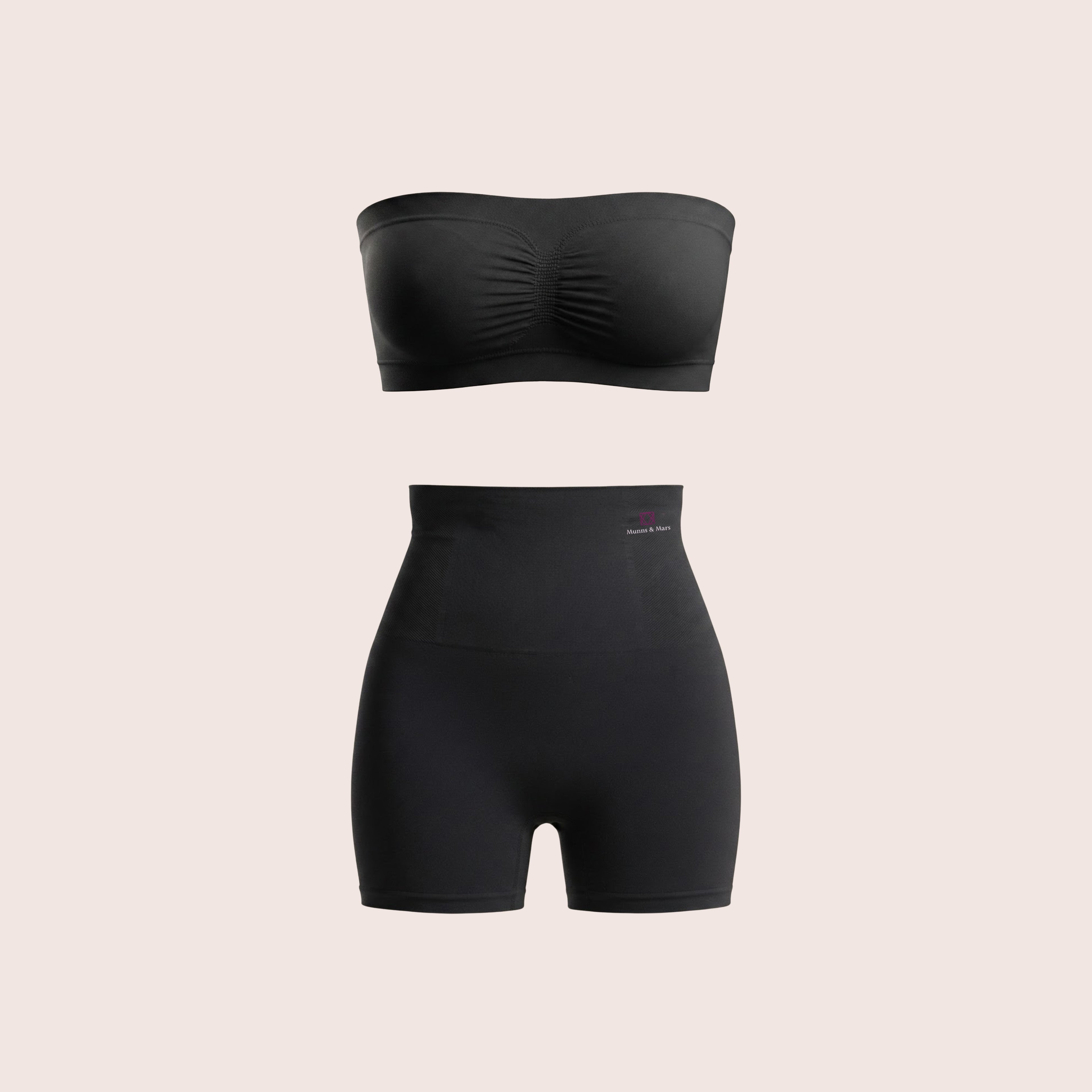 Munns & Mars Bundle of Seamless Non-Padded Tube Bra And Tummy & Thigh Shorts