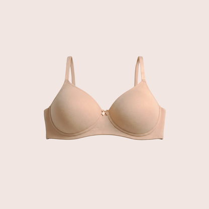 Munns & Mars Womens Cotton Lightly Padded Plain T-Shirt Bra