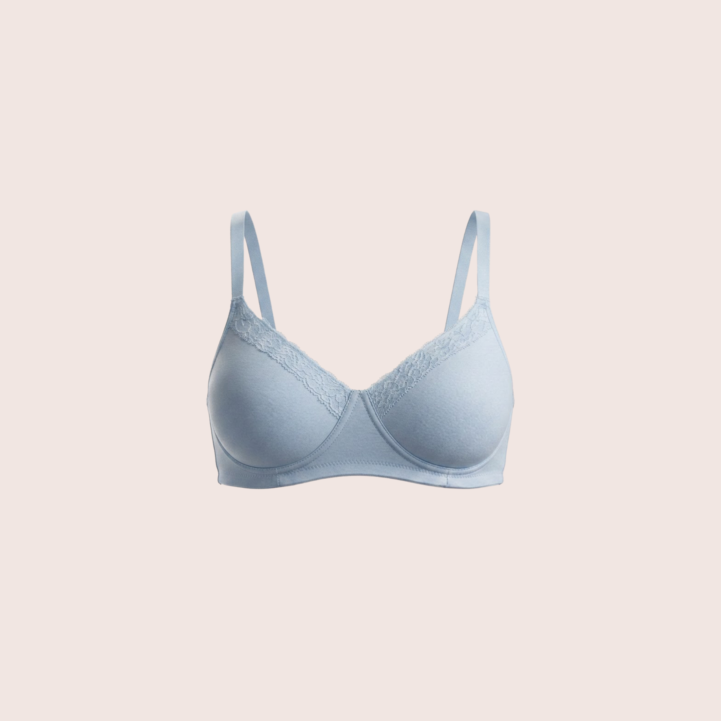Munns & Mars Womens Cotton Lightly Padded Lace T-Shirt Bra