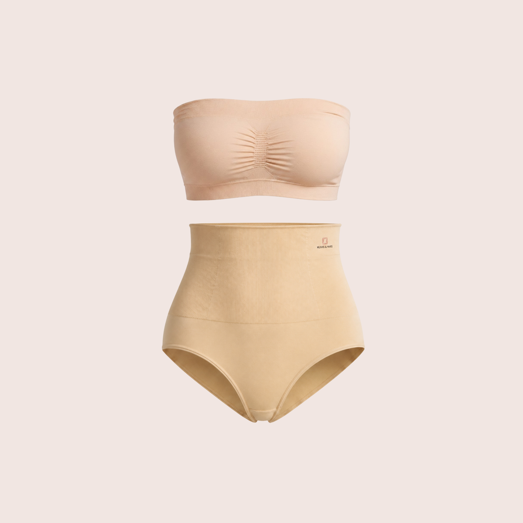 Munns & Mars Bundle of Seamless Non-Padded Tube Bra And Tummy Tucking Panty