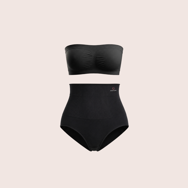 Munns & Mars Bundle of Seamless Non-Padded Tube Bra And Tummy Tucking Panty