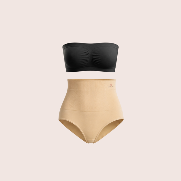 Munns & Mars Bundle of Seamless Non-Padded Tube Bra And Tummy Tucking Panty