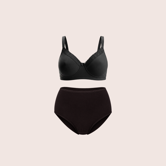 Munns & Mars Lingeries Set- T-shirt Bra & Full Coverage Panty