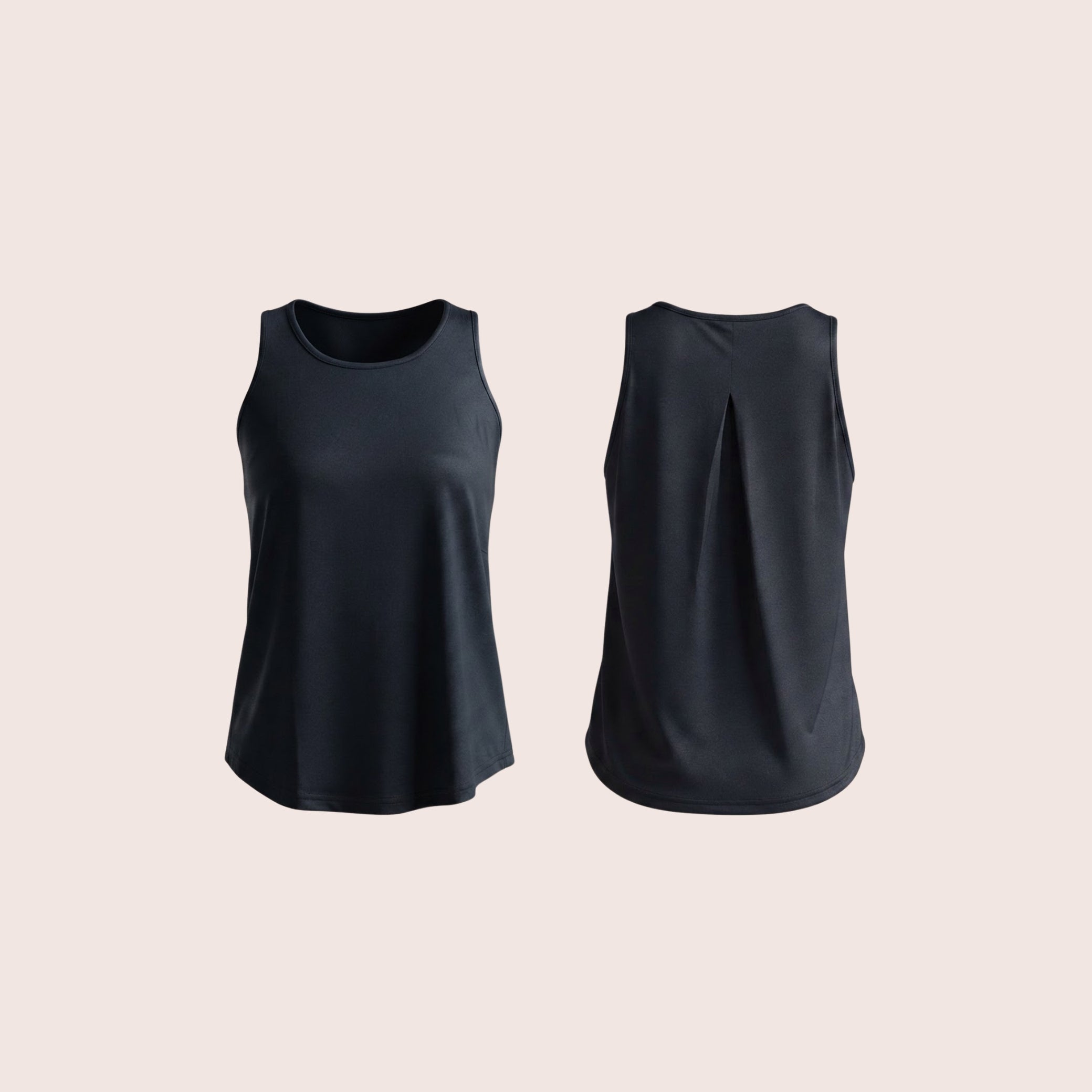 Munns & Mars Womens Activewear Boxpleated Tank Top for Women