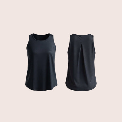 Munns & Mars Womens Activewear Boxpleated Tank Top for Women
