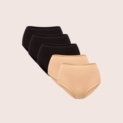 Munns & Mars Cotton Full coverage Hipster Panty - Pack 5