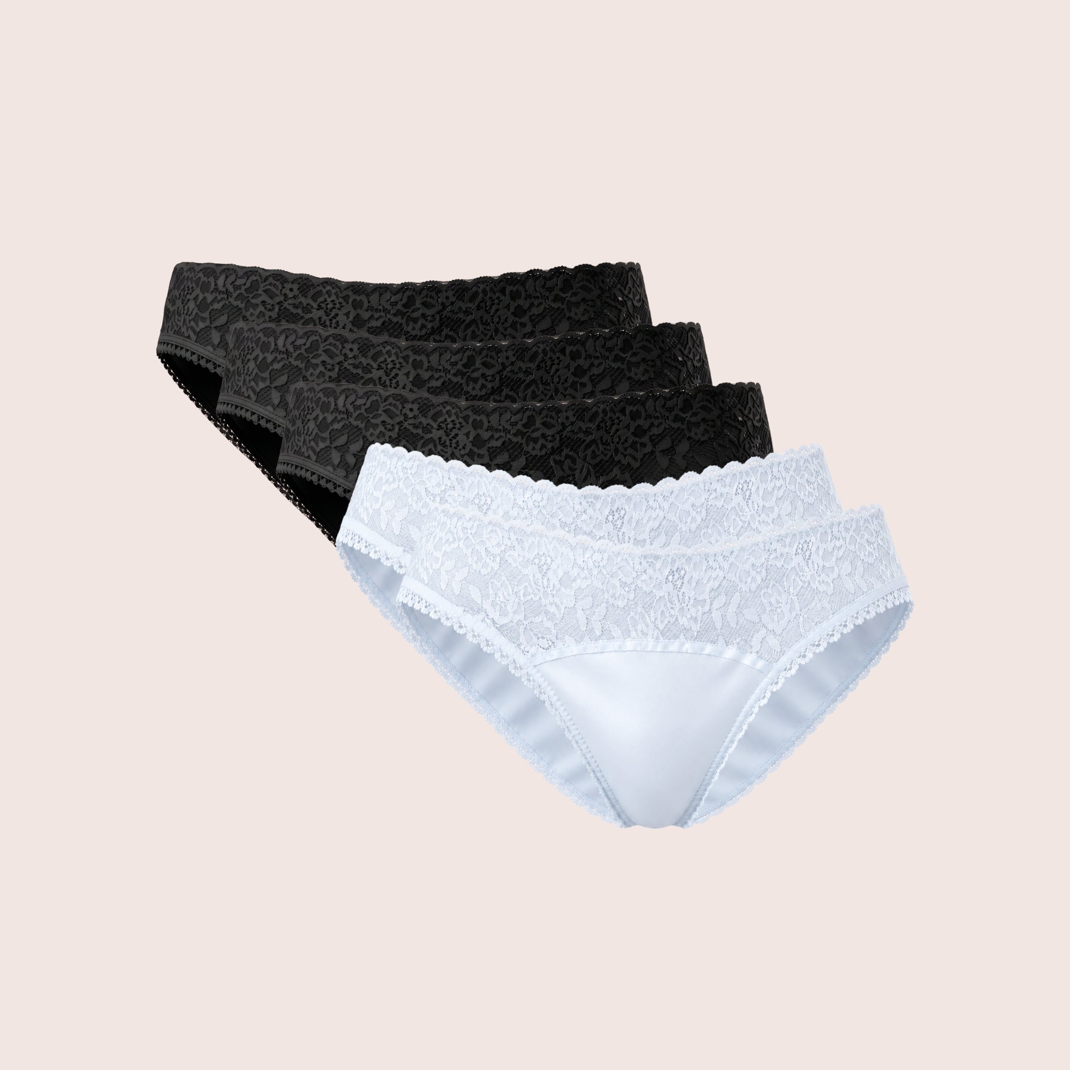 Mid Waist Bikini Panty with Lace (Pack of 5)