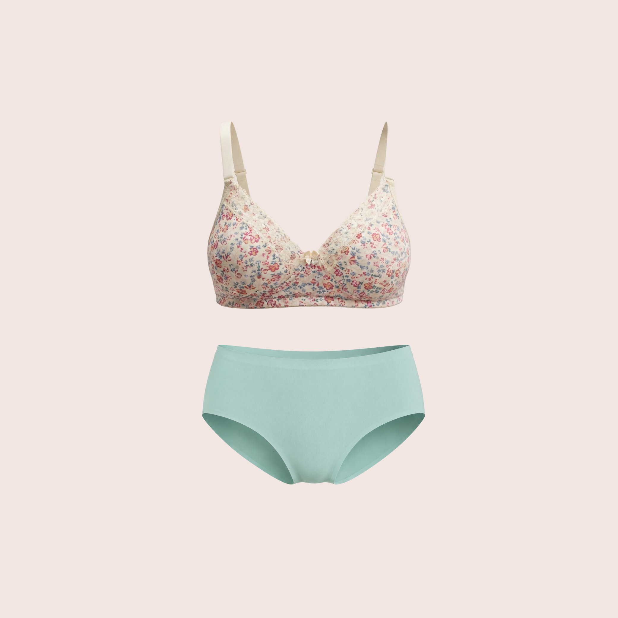 Munns & Mars Lingeries Set- T-shirt Bra & Seamless Bonded Hipster Panty