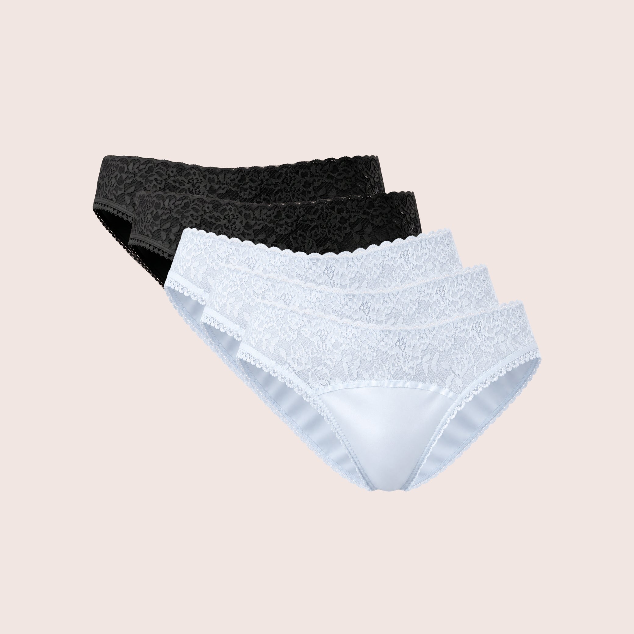 Mid Waist Bikini Panty with Lace (Pack of 5)