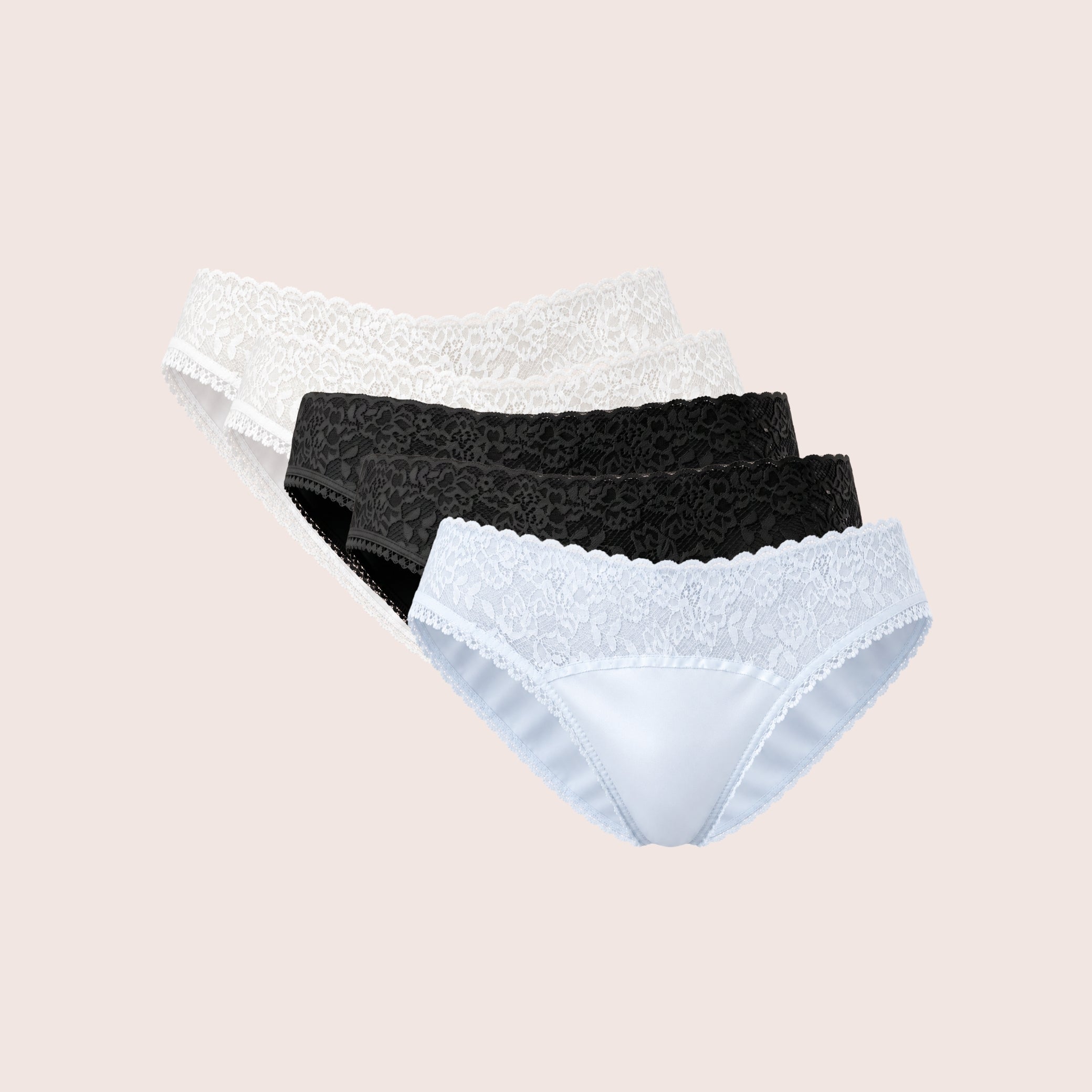 Mid Waist Bikini Panty with Lace (Pack of 5)