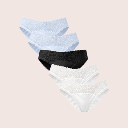 Mid Waist Bikini Panty with Lace (Pack of 5)