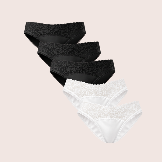 Mid Waist Bikini Panty with Lace (Pack of 5)