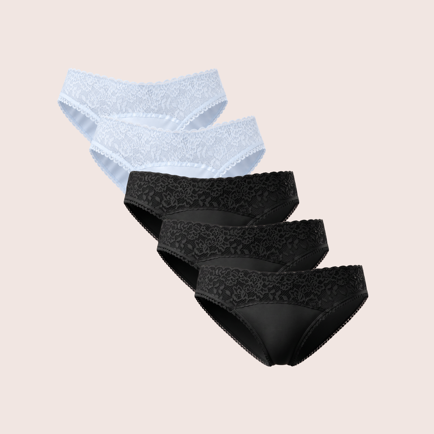 Mid Waist Bikini Panty with Lace (Pack of 5)