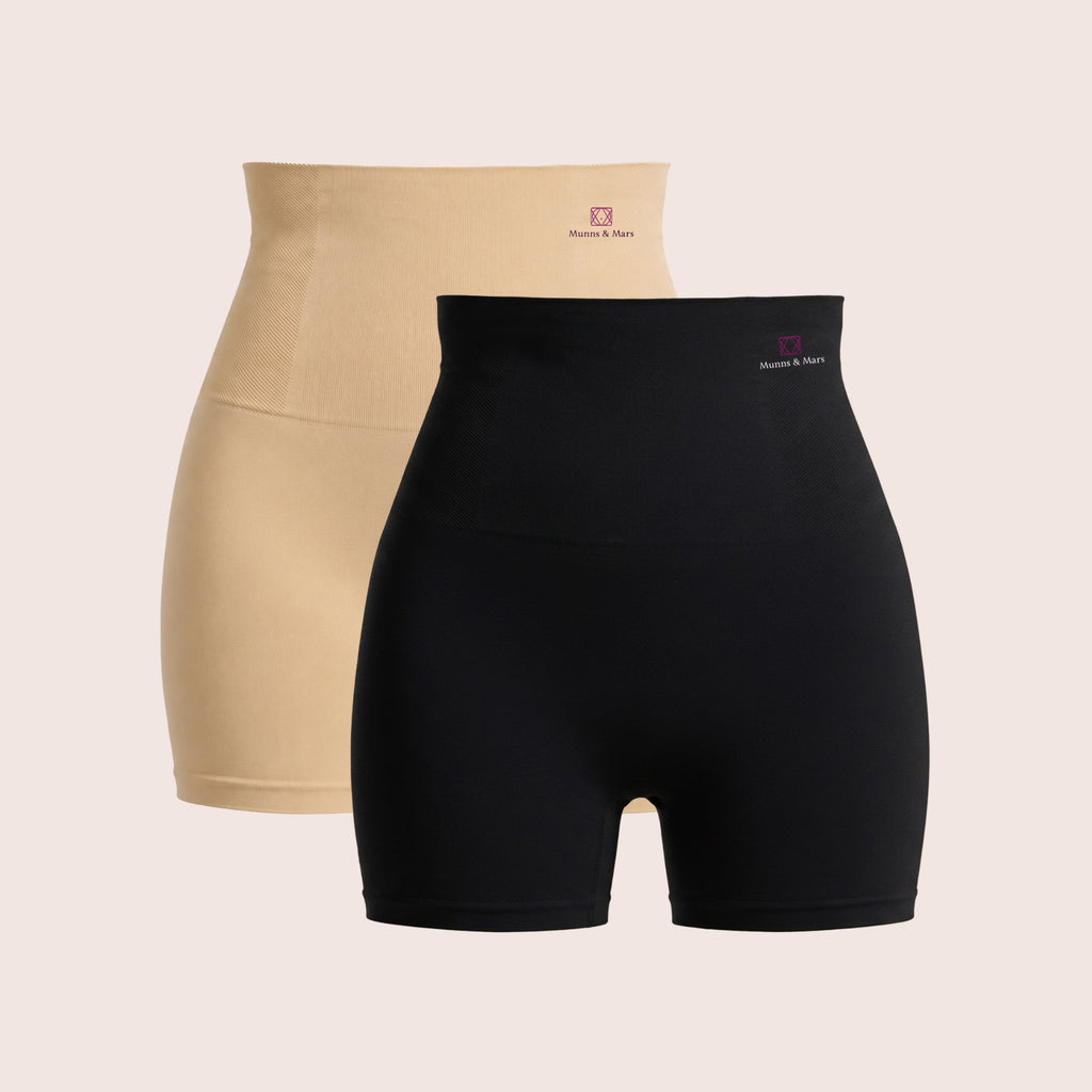 Munns & Mars Womens Tummy & Thighs Short Shapewear - Pack of 2