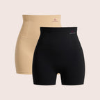 Black/Beige tummy & thighs short shapewear - pack of 2, pack contents, all pieces and colours — Munns & Mars