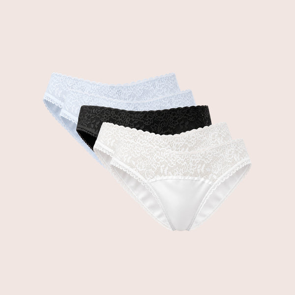 Mid Waist Bikini Panty with Lace (Pack of 5)