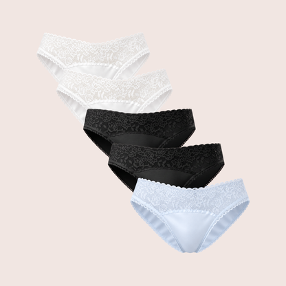 Mid Waist Bikini Panty with Lace (Pack of 5)
