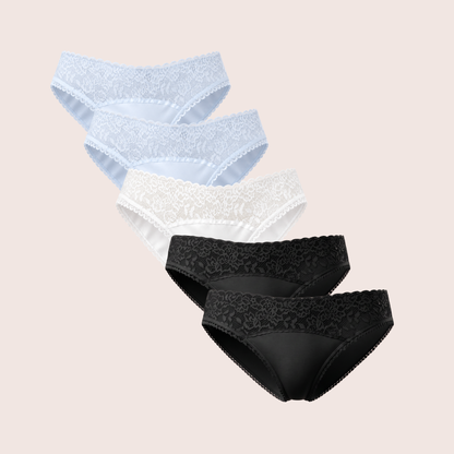 Mid Waist Bikini Panty with Lace (Pack of 5)
