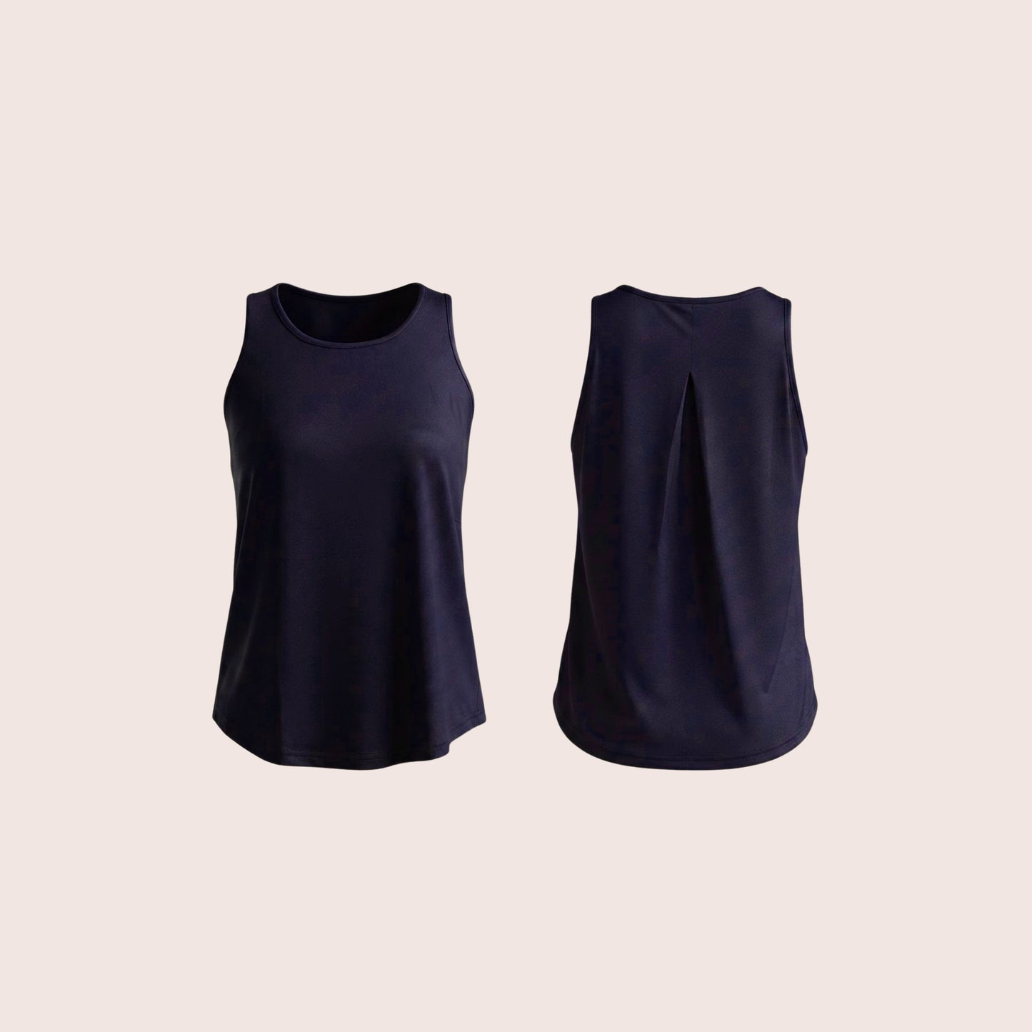 Munns & Mars Womens Activewear Boxpleated Tank Top for Women