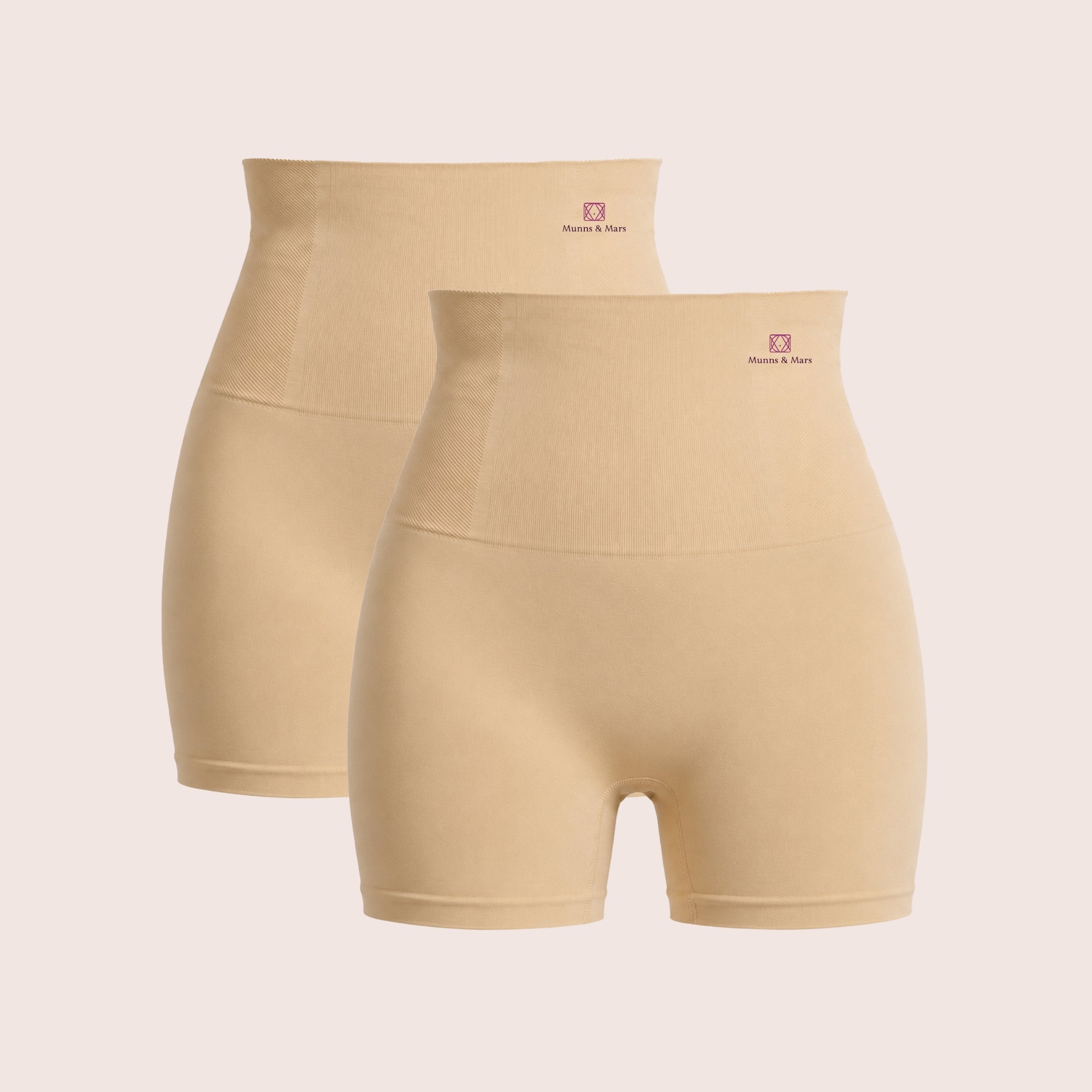 Munns & Mars Womens Tummy & Thighs Short Shapewear - Pack of 2