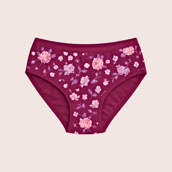 Munns & Mars Womens Cotton Printed Mid Waist Hipster Panty