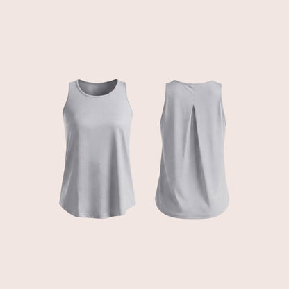 Munns & Mars Womens Activewear Boxpleated Tank Top for Women