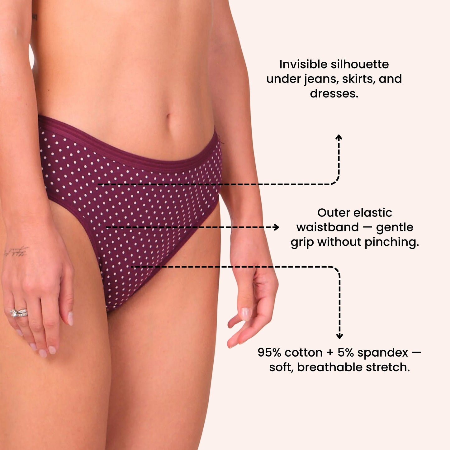 Munns & Mars Lingeries Set- T-shirt Bra & Mid Waist Hipster Panty with Outer Elastic