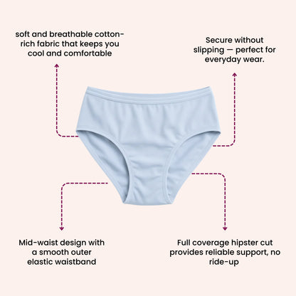 Munns & Mars Lingeries Set- T-shirt Bra & Mid Waist Hipster Panty with Outer Elastic