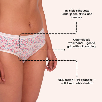 Munns & Mars Lingeries Set- T-shirt Bra & Mid Waist Hipster Panty with Outer Elastic