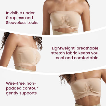 Munns & Mars Seamless Non-Padded Tube Bra - Beige