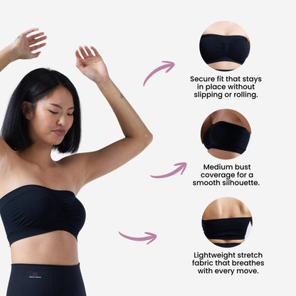 Munns & Mars Seamless Non-Padded Tube Bra - Black