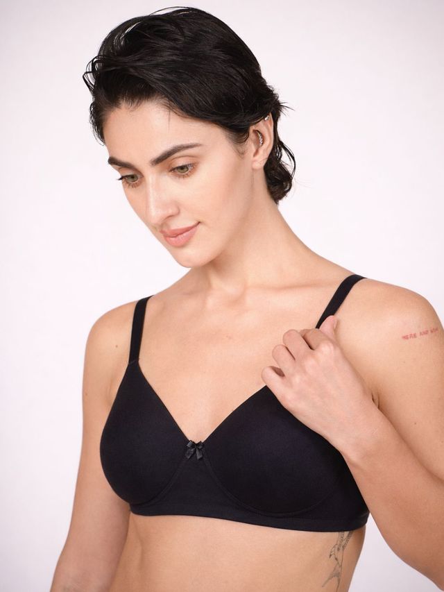Munns & Mars Womens Cotton Lightly Padded Plain T-Shirt Bra