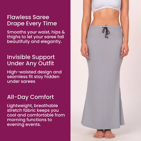 Munns & Mars Saree Shapewear Polyester Fish Cut - Grey