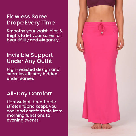 Munns & Mars Saree Shapewear Polyester Fish Cut - Pink