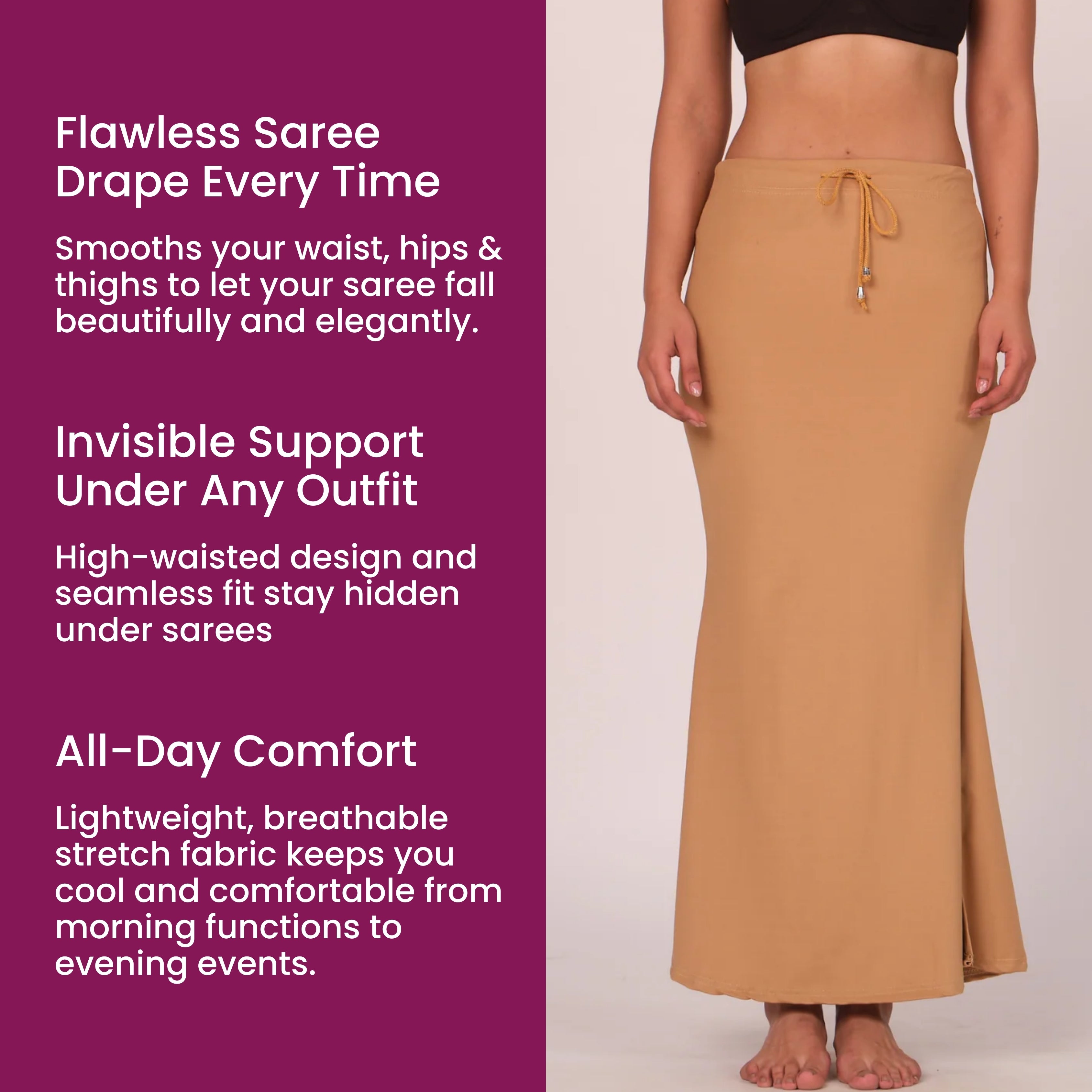 Munns & Mars Saree Shapewear Polyester Fish Cut - Copper