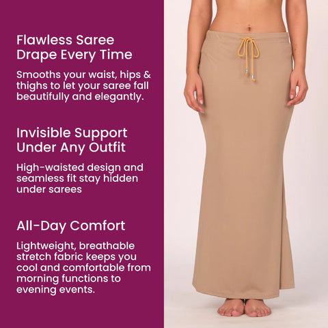 Munns & Mars Saree Shapewear Polyester Fish Cut - Chiku