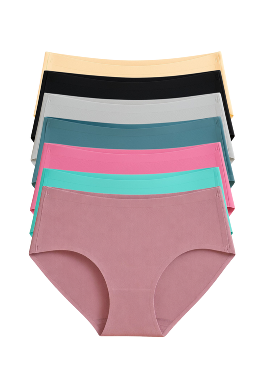 7 Days 7 Panties Seamless Bonded Hipster Set - Nutella, Black, Mauve, Grey, Beige, Turquoise & Lilly Mongolia