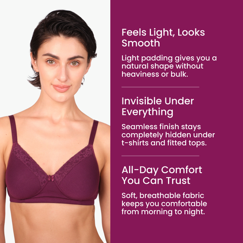 Lightly Padded T-Shirt Bra - Dark Purple